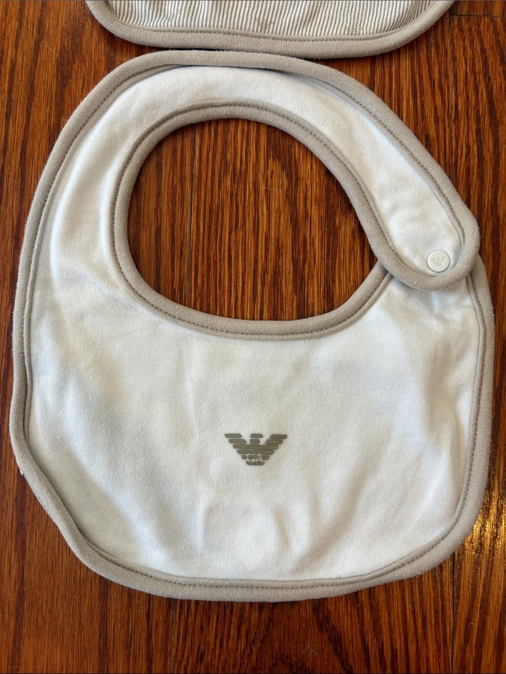 Emporio Armani White and Beige Baby Bibs - Set of 2